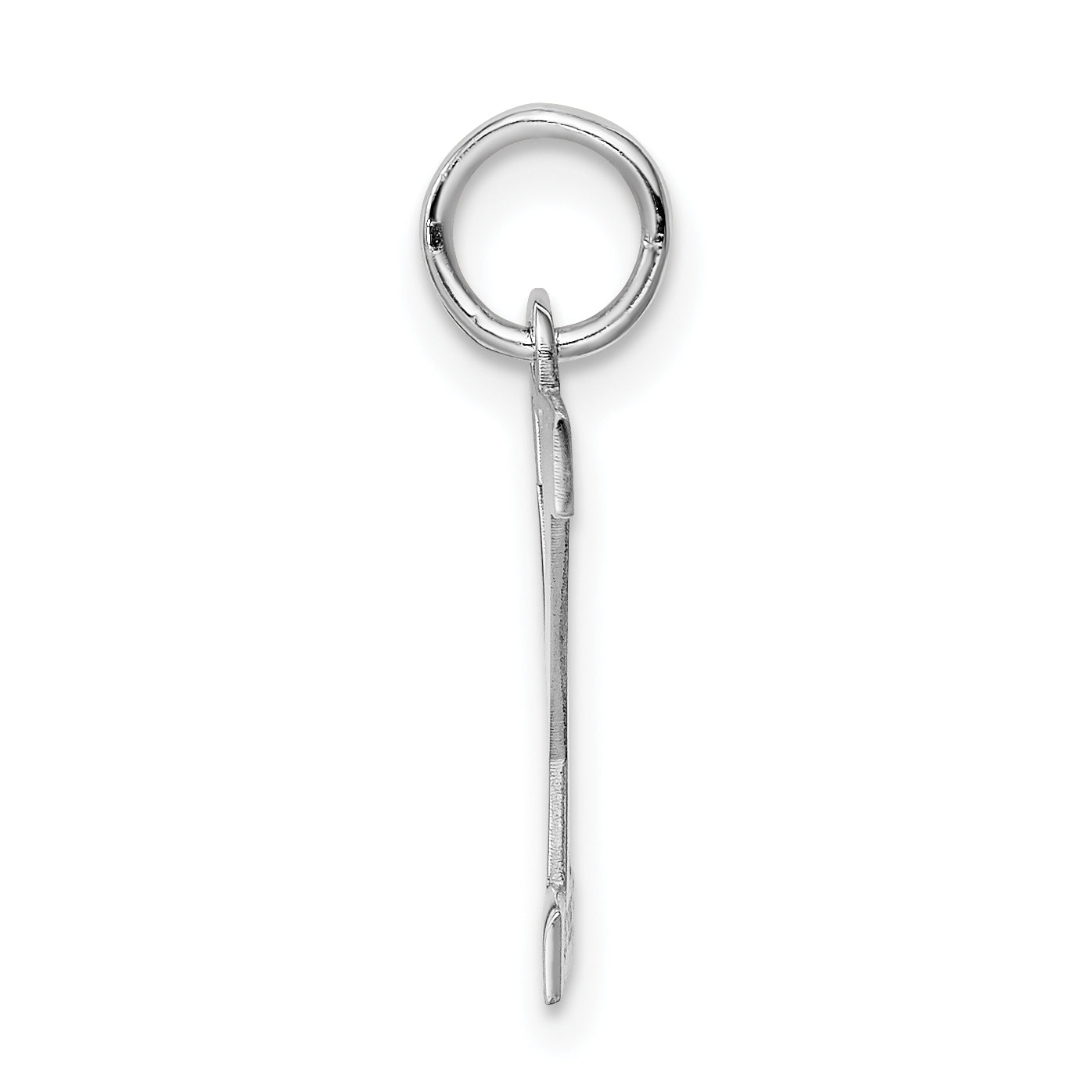 Sterling Silver Rhodium-Plated Block Letter Y Initial Charm