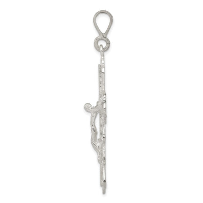Sterling Silver Diamond-Cut Crucifix Pendant