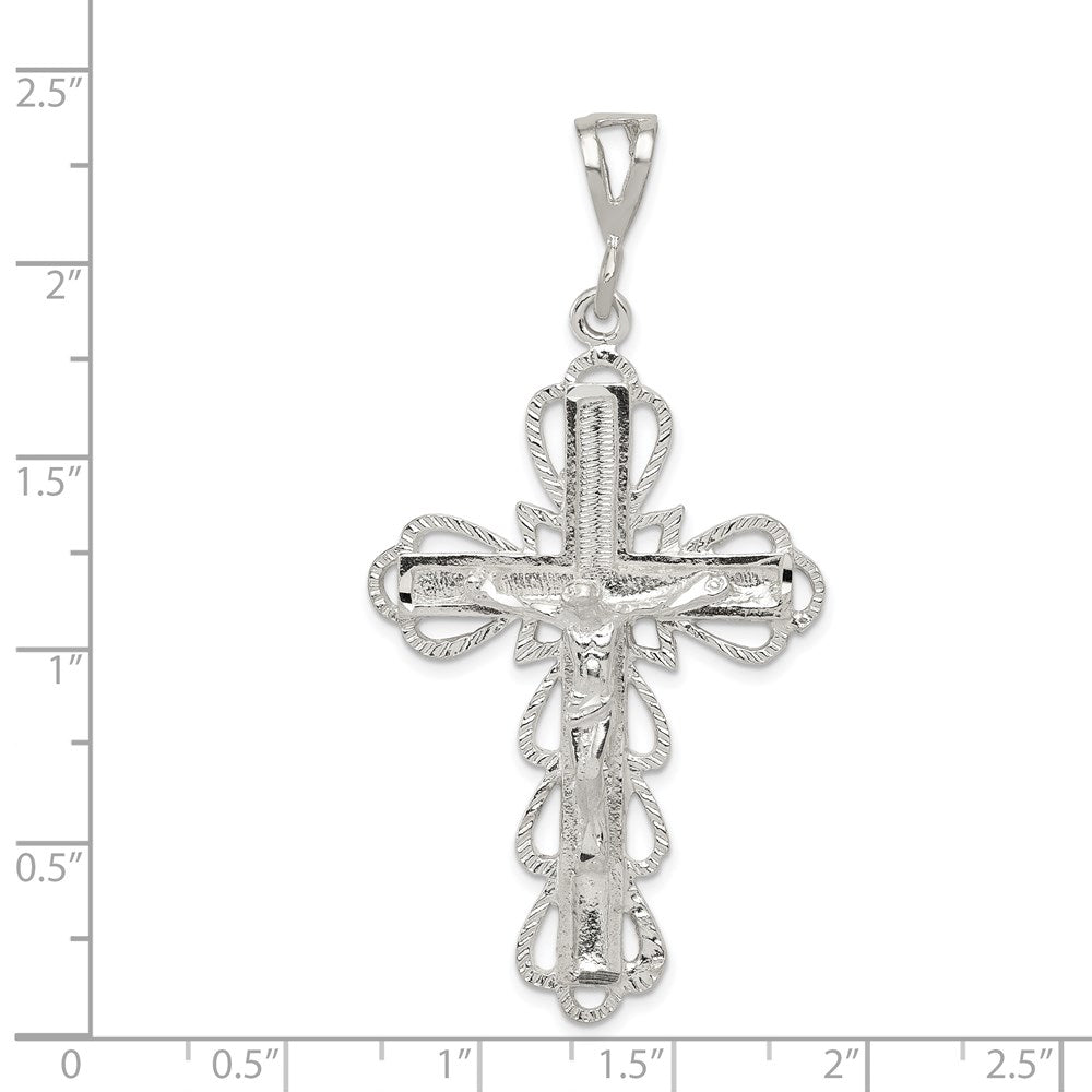 Sterling Silver Diamond-Cut Crucifix Pendant