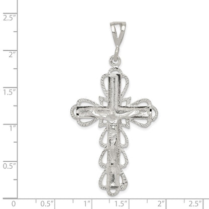 Sterling Silver Diamond-Cut Crucifix Pendant
