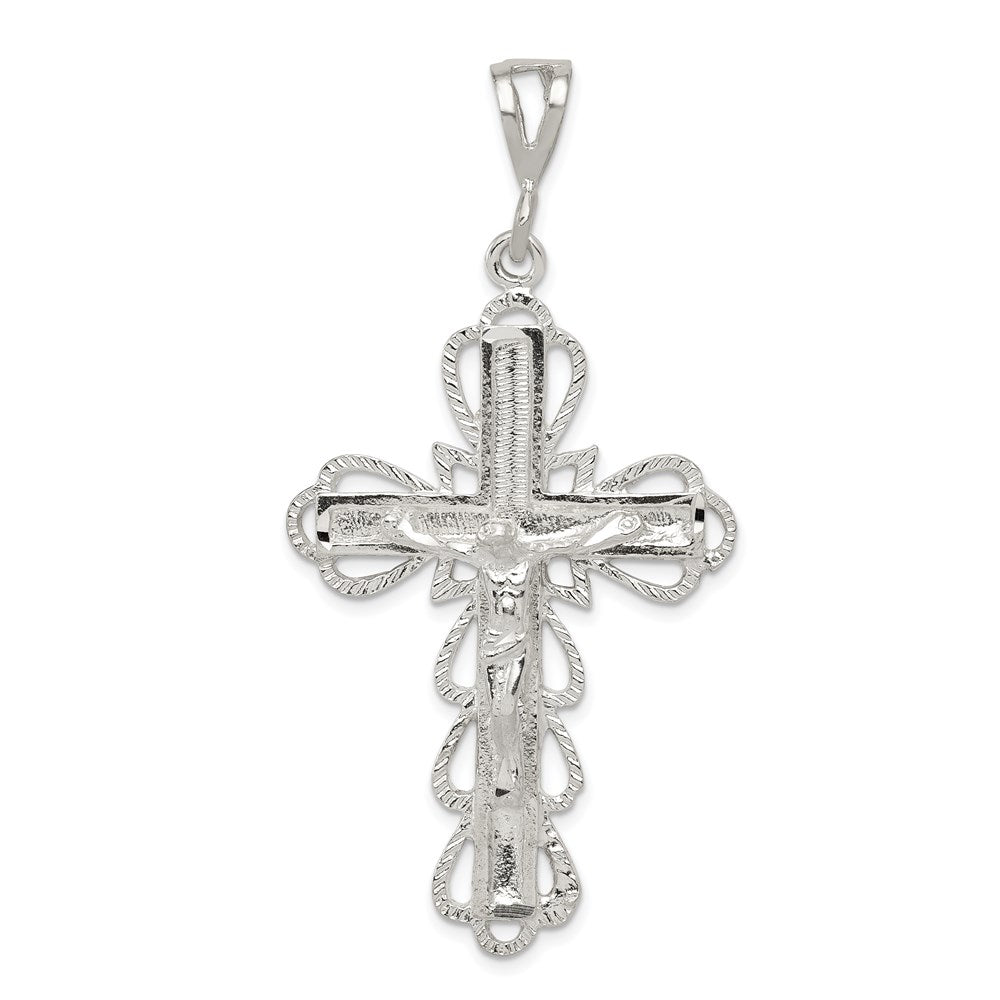 Sterling Silver Diamond-Cut Crucifix Pendant