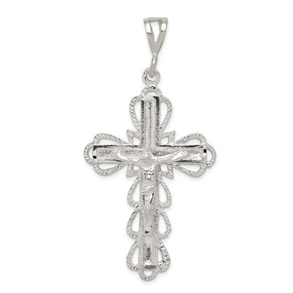 Sterling Silver Diamond-Cut Crucifix Pendant