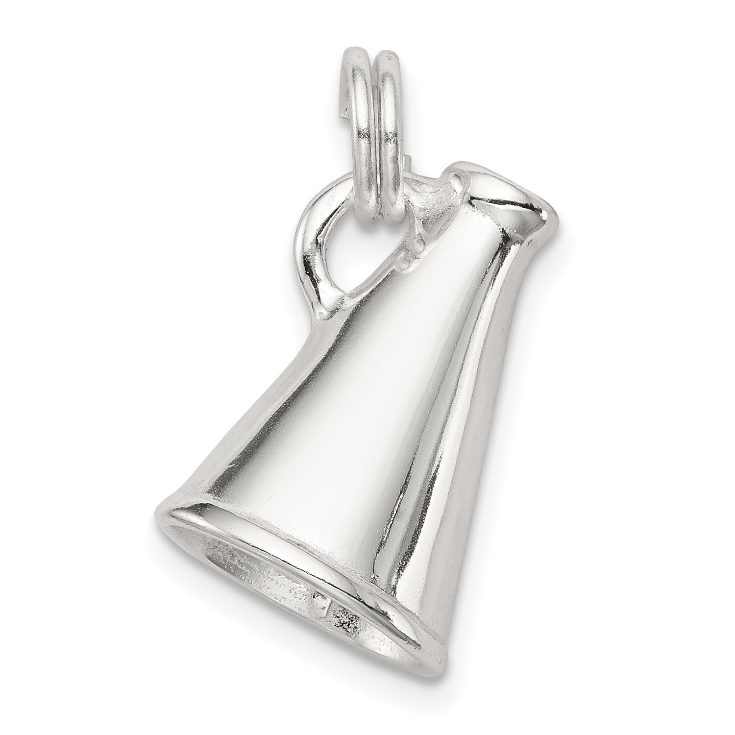 Sterling Silver Rhodium-Plated Megaphone Charm