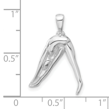 Sterling Silver Person Stretching Pendant