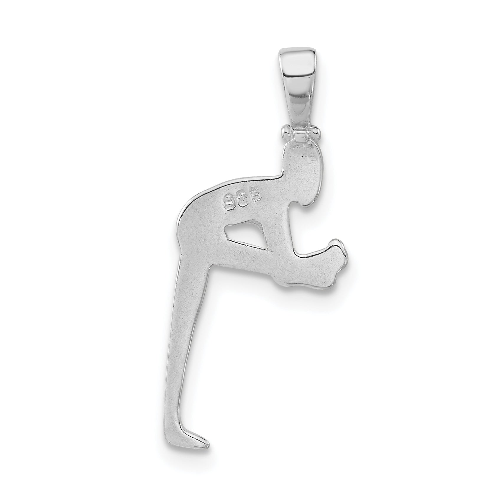 Sterling Silver Polished Person Stretching Pendant