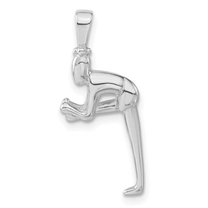 Sterling Silver Polished Person Stretching Pendant