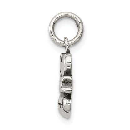 Sterling Silver Antique I (Heart) Football Charm