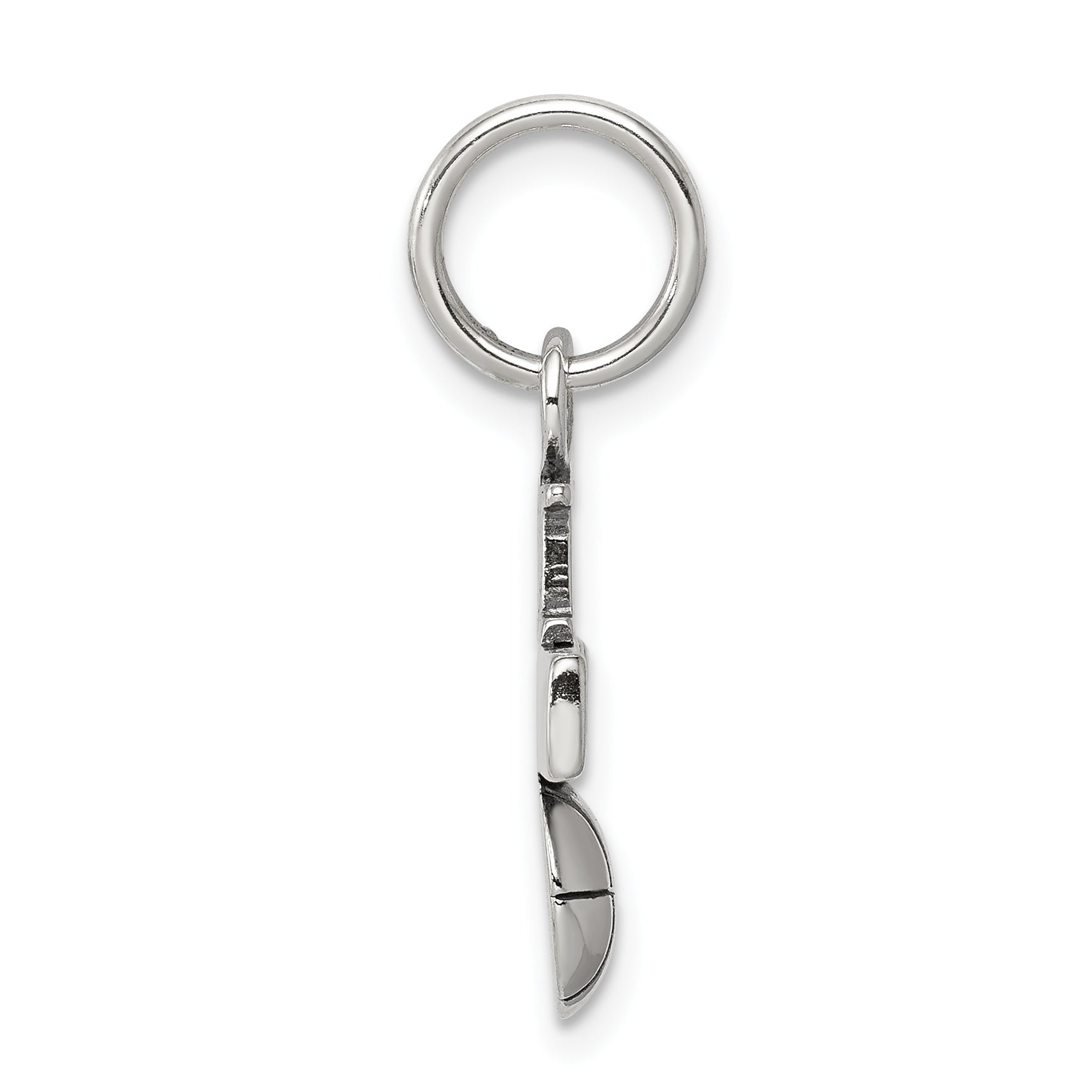 Sterling Silver Antique I (Heart) Basketball Charm