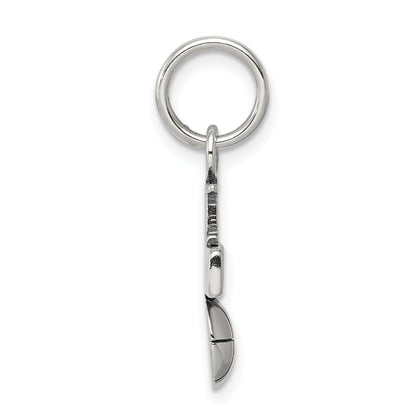 Sterling Silver Antique I (Heart) Basketball Charm