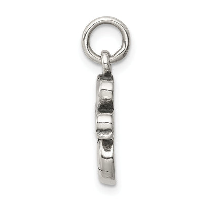 Sterling Silver Antique I (Heart) Soccer Charm