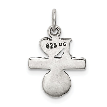 Sterling Silver Antique I (Heart) Baseball Charm
