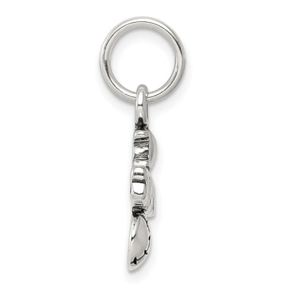 Sterling Silver Antique I (Heart) Softball Charm