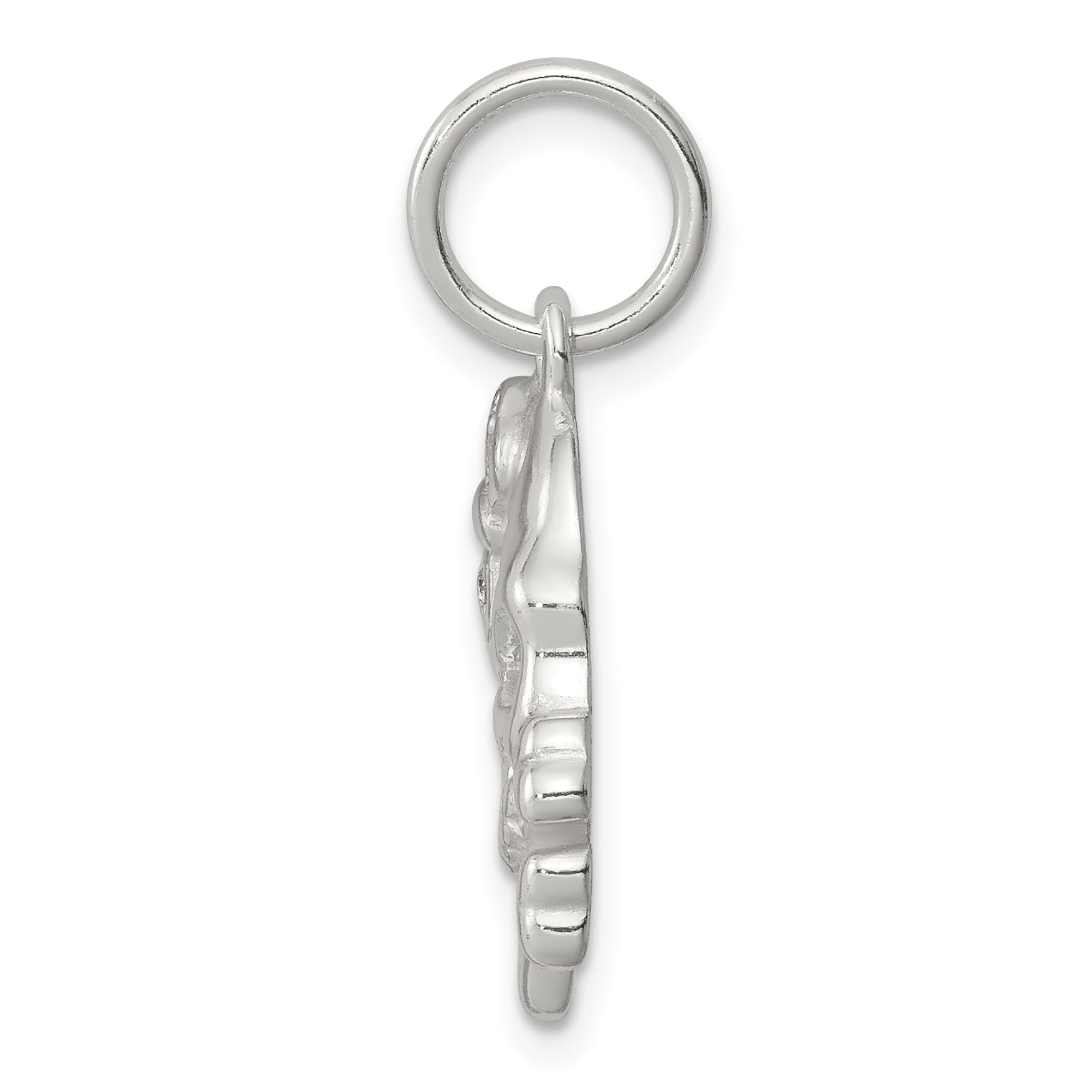 Sterling Silver Cz Skull Charm