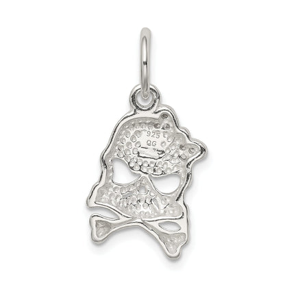 Sterling Silver Cz Skull Charm