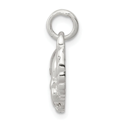 Sterling Silver Cz Skull With Wings Charm