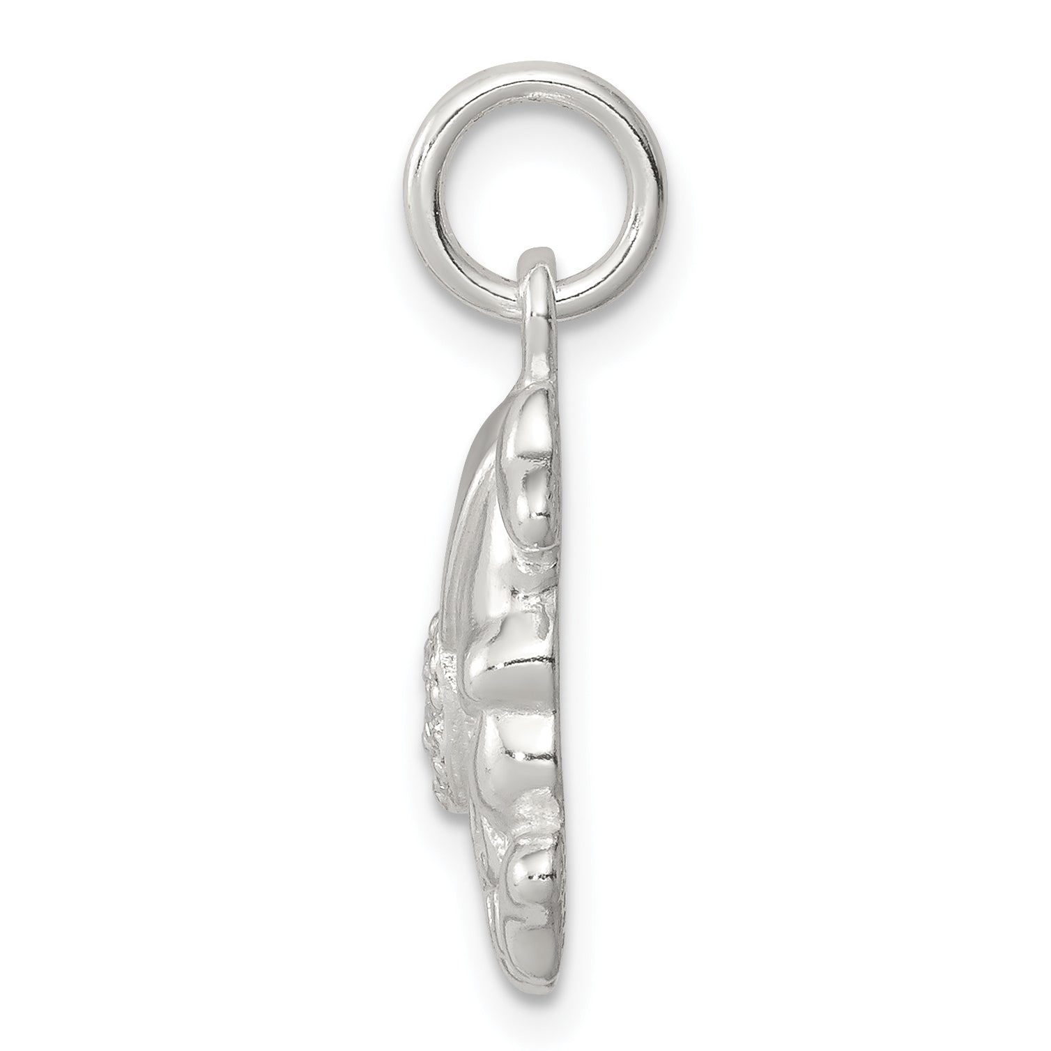 Sterling Silver Cz Skull Charm