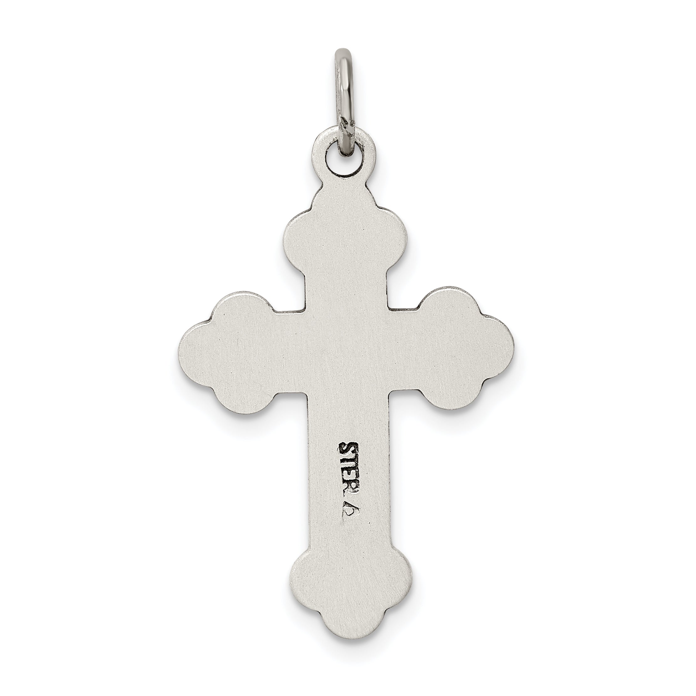 Sterling Silver Antiqued Budded Cross Pendant