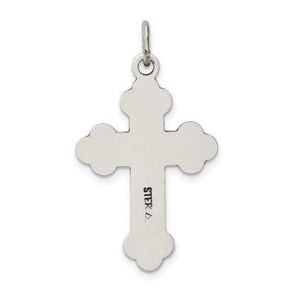 Sterling Silver Antiqued Budded Cross Pendant