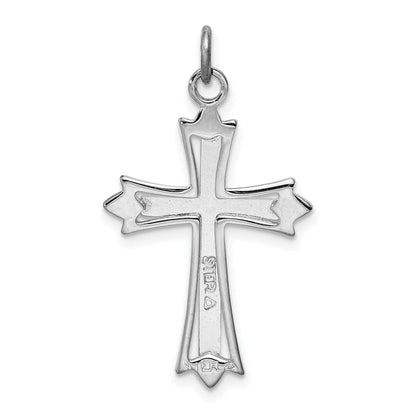 Sterling Silver Rhodium-Plated & Gold-Plated Cross Pendant