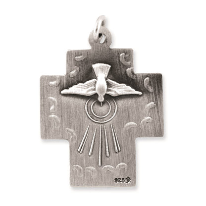 Sterling Silver Antiqued Alpha Omega Cross Pendant