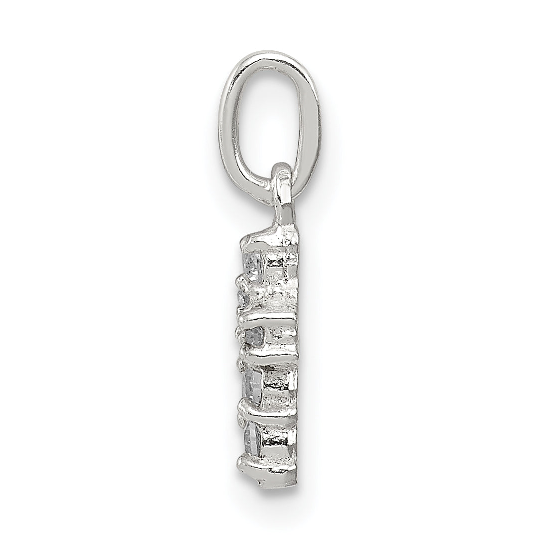 Sterling Silver Cz Cross Charm