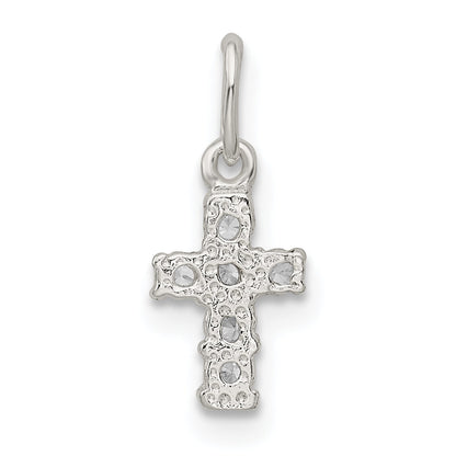 Sterling Silver Cz Cross Charm