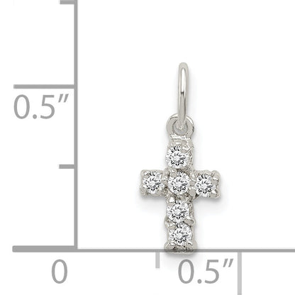 Sterling Silver Cz Cross Charm