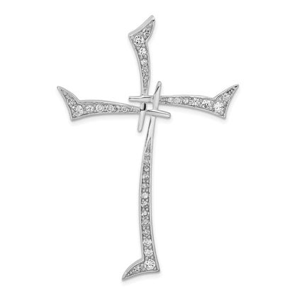 Sterling Silver Cz Cross Pendant