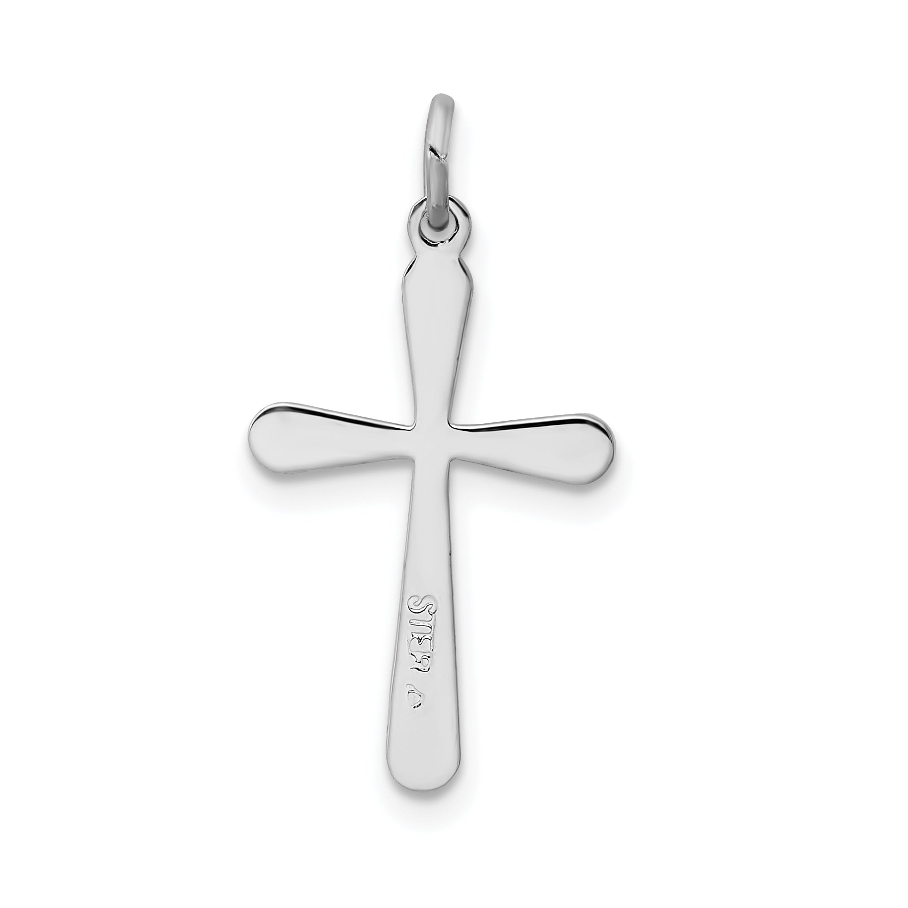 Sterling Silver Rhodium-Plated Cross Charm