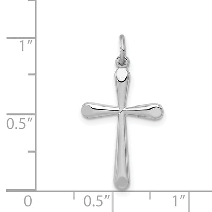 Sterling Silver Rhodium-Plated Cross Charm