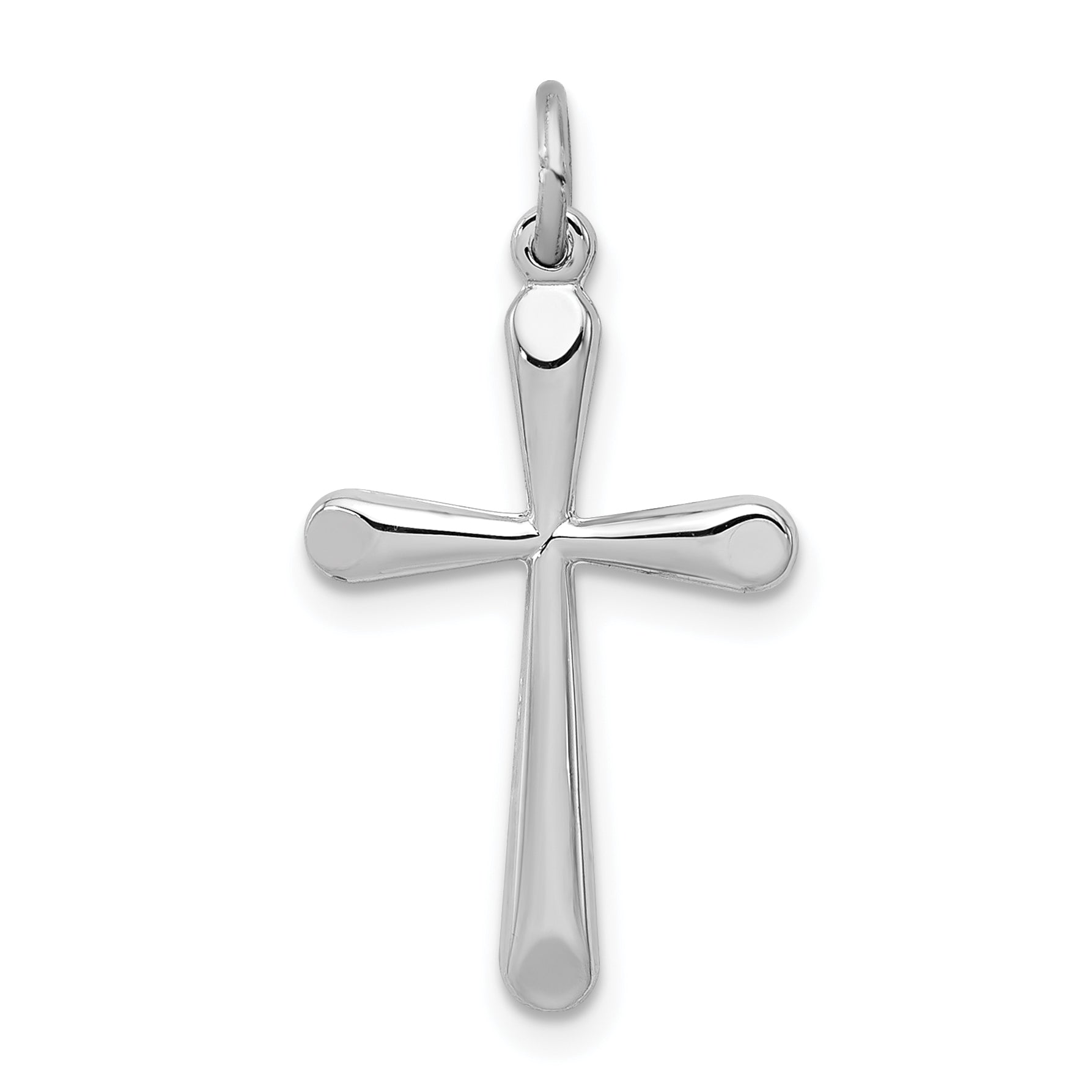Sterling Silver Rhodium-Plated Cross Charm
