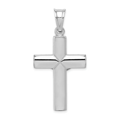 Sterling Silver Rhodium-Plated Hollow Latin Crucifix Pendant