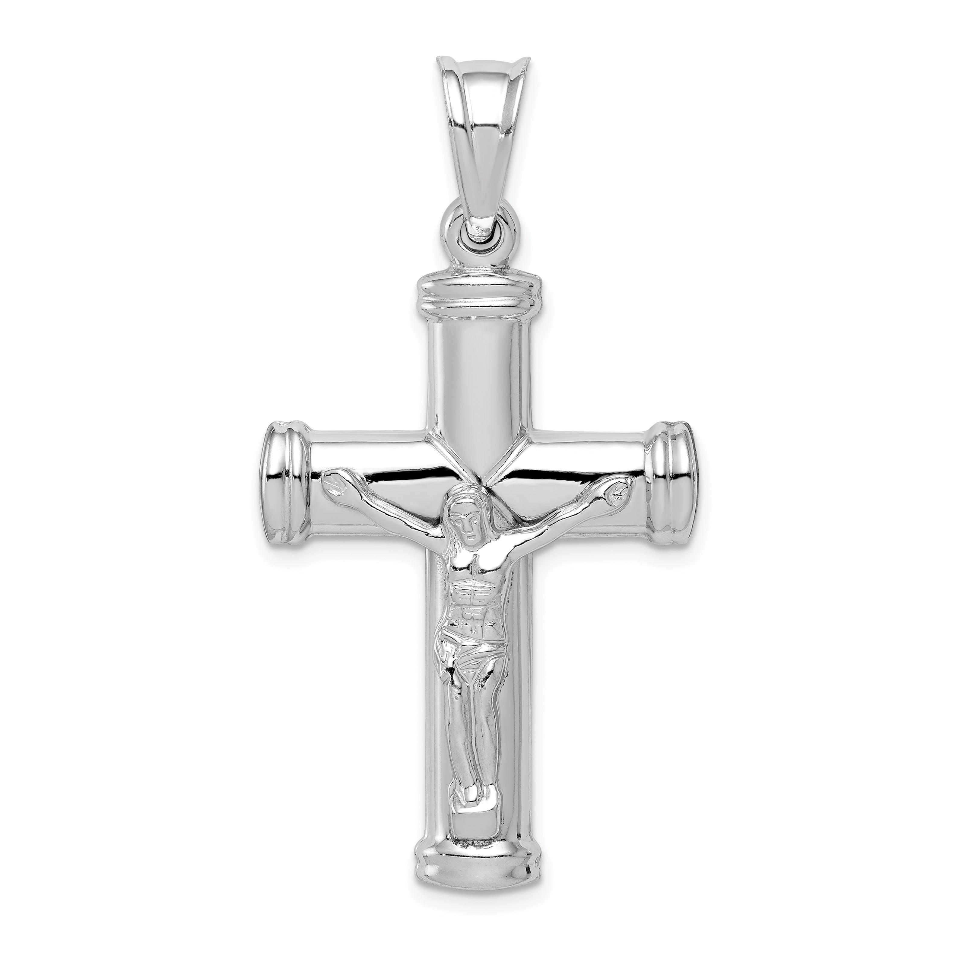 Sterling Silver Rhodium-Plated Latin Crucifix Pendant