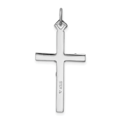 Sterling Silver Rhodium-Plated Crucifix Pendant