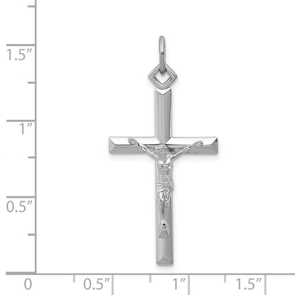 Sterling Silver Rhodium-Plated Crucifix Pendant