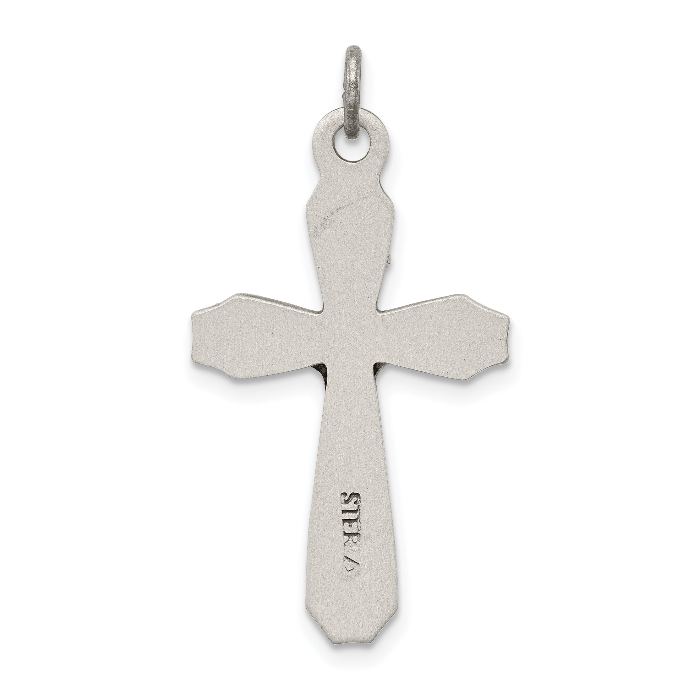 Sterling Silver Antiqued Inri Crucifix Pendant