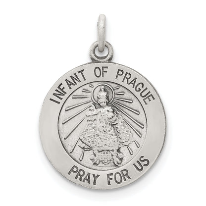 Sterling Silver Antiqued Infant Of Prague Medal