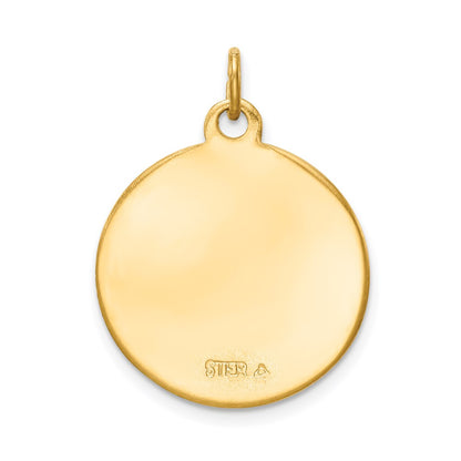 Sterling Silver Rhodium-Plated & 18K Plated Epoxy St. Christopher Charm