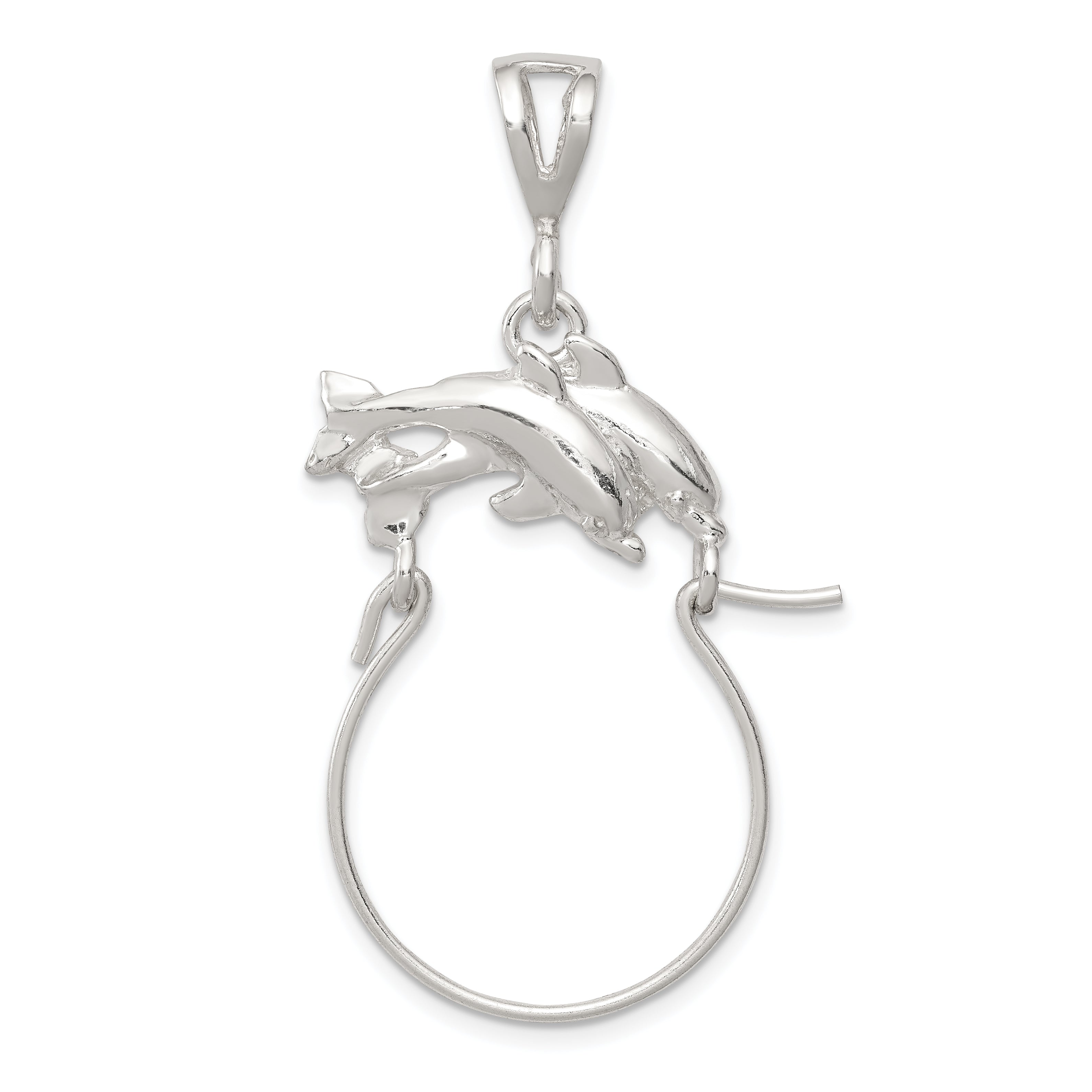 Sterling Silver Dolphin Charm Holder