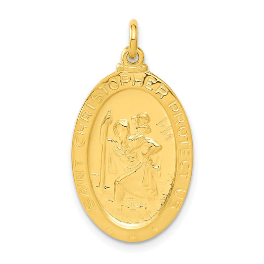 Sterling Silver 24K Gold-Plated Saint Christopher Basketball Medal Pendant