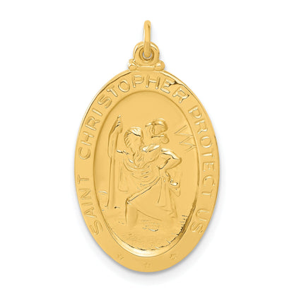 Sterling Silver 24K Gold-Plated Saint Christopher Hockey Medal