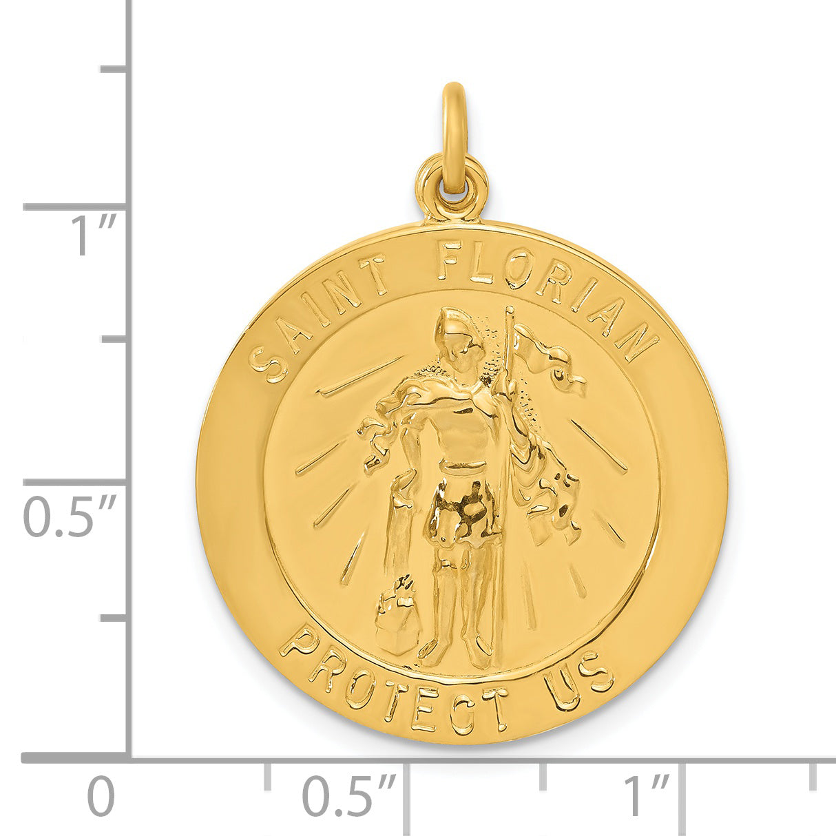 Sterling Silver 24K Gold-Plated Saint Florian Medal Charm