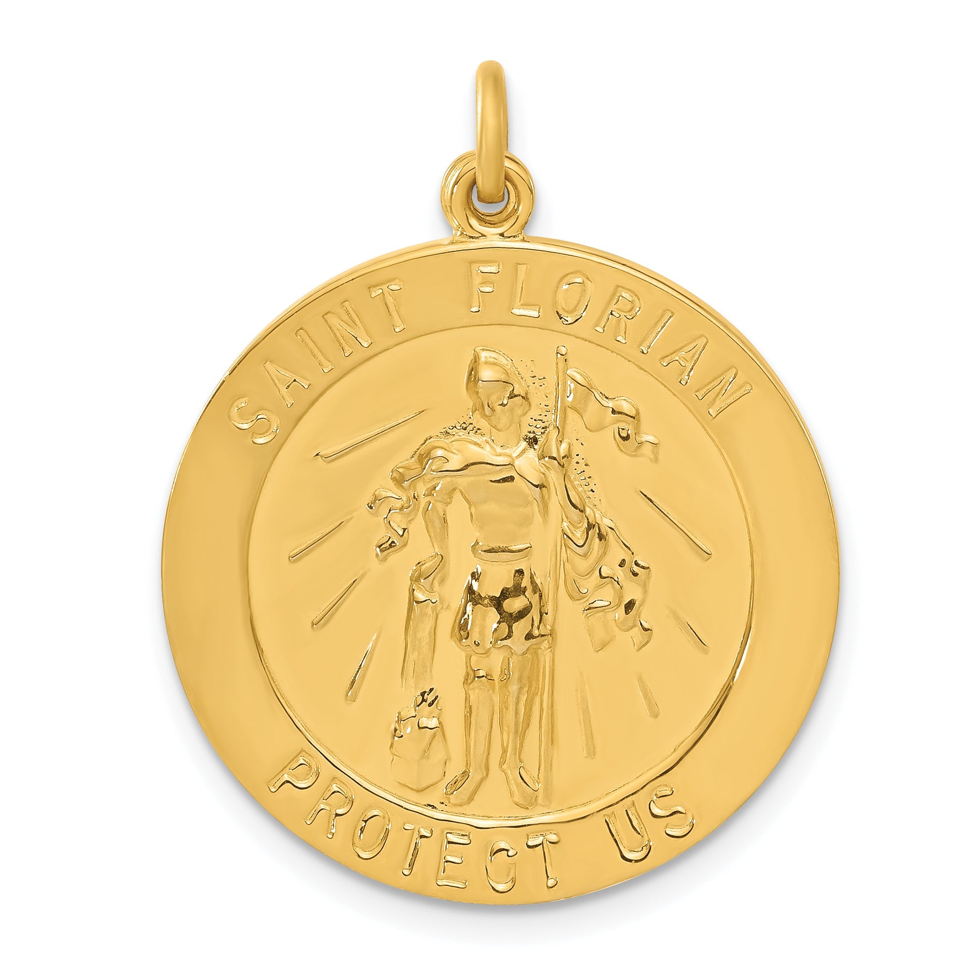 Sterling Silver 24K Gold-Plated Saint Florian Medal Charm