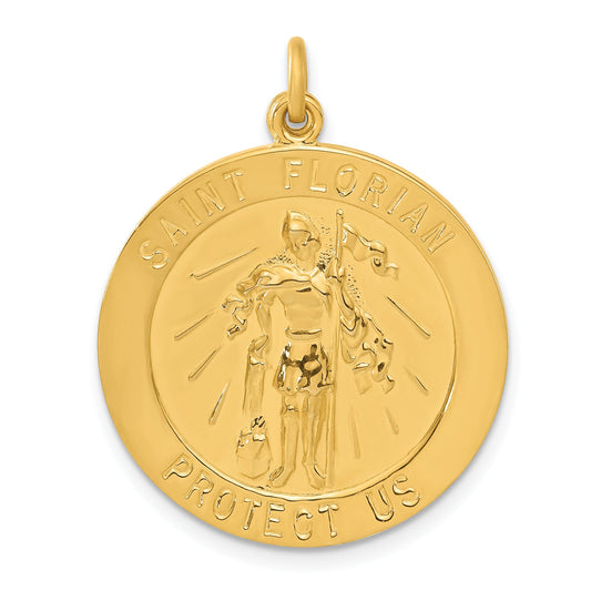 Sterling Silver 24K Gold-Plated Saint Florian Medal Charm