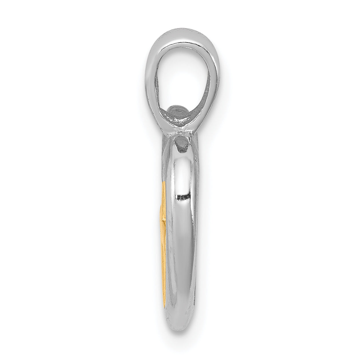 Sterling Silver Rhodium-Platedvermeil Cross Heart Pendant