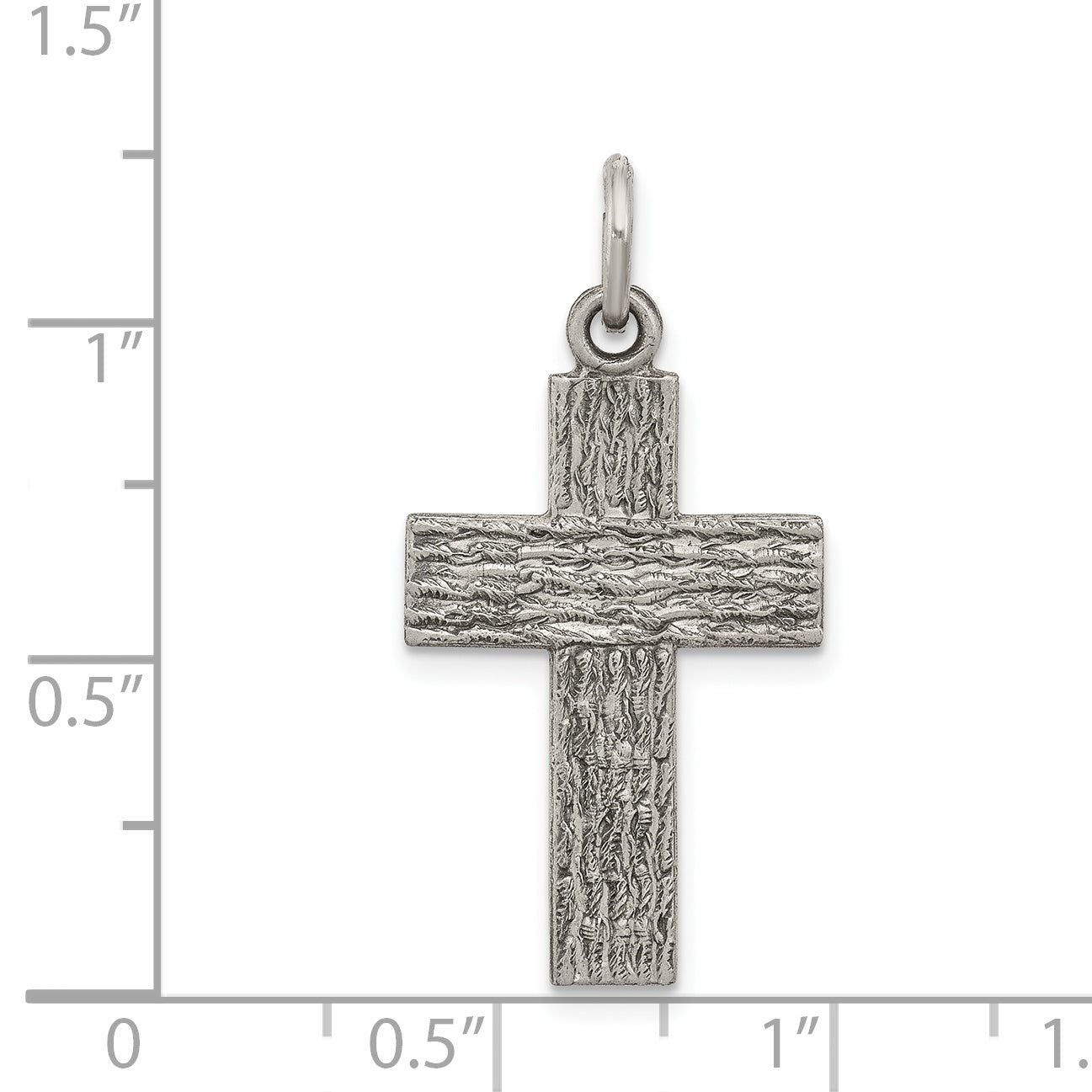 Sterling Silver Antiqued Cross Charm
