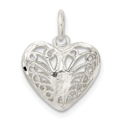 Sterling Silver Filigree Heart Charm