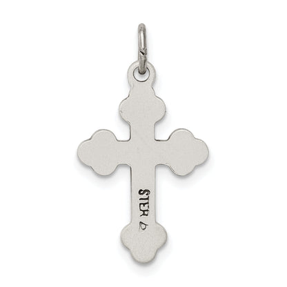 Sterling Silver Antiqued Budded Cross Charm