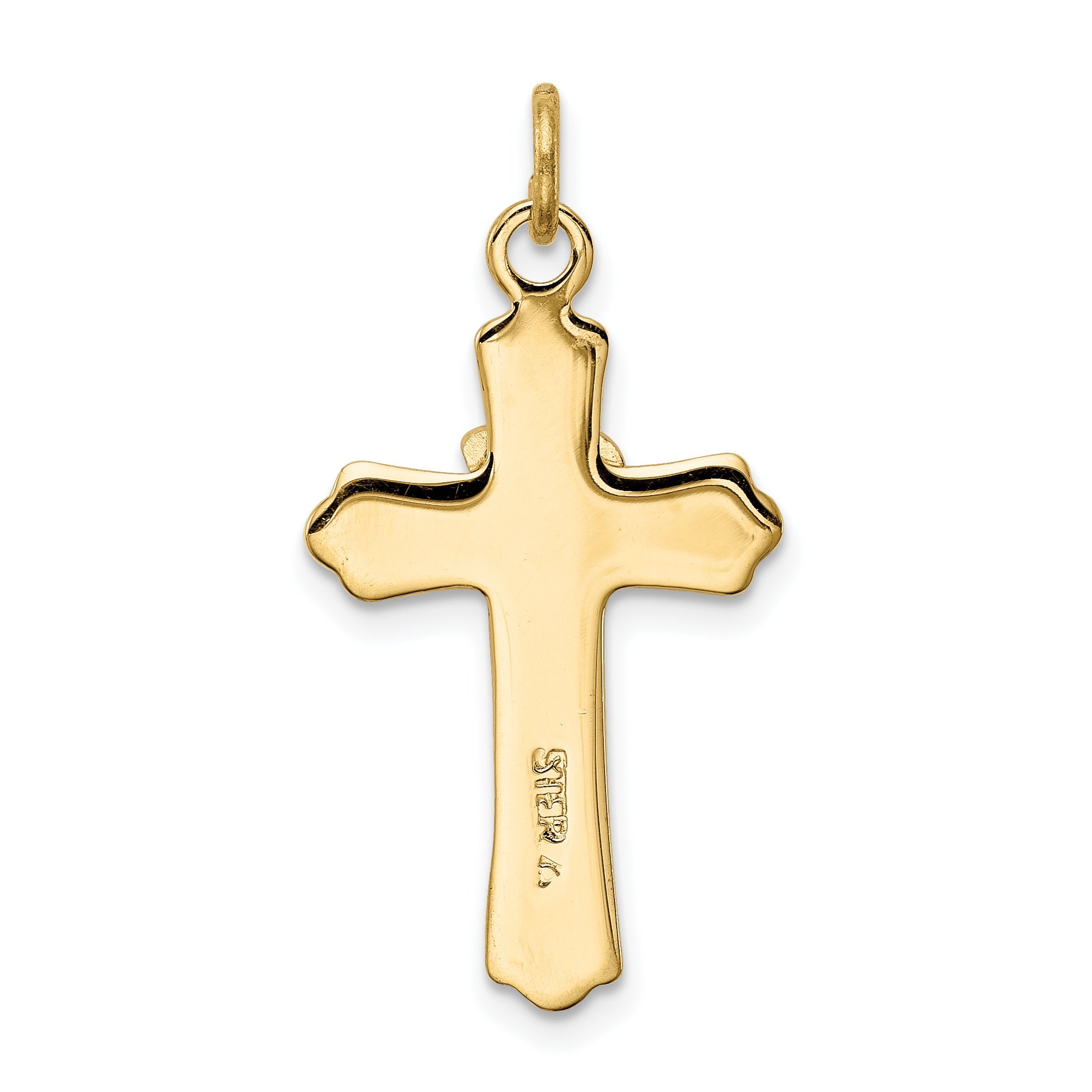 Sterling Silver Rhodium-Plated & 18K Gold-Plated Dove (Satin) Cross Charm