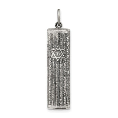 Sterling Silver Antiqued Mezuzah Pendant